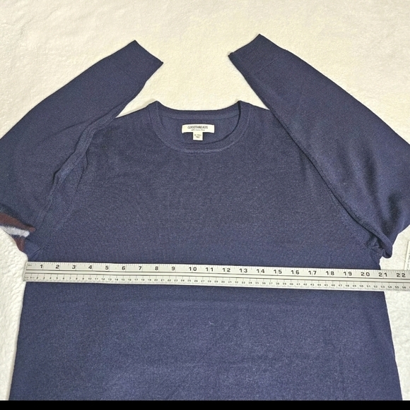 Goodthreads Men's Navy Blue M/Tall Merino Wool Casual Career Longsleeve Sweater - Picture 4 of 8